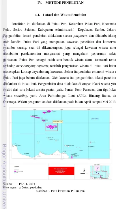 Gambar 3. Peta kawasan Pulau Pari 