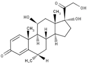 Gambar 2.8 Struktur kimia metil prednisolon. 