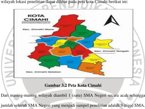Gambar 3.2 Peta Kota Cimahi 