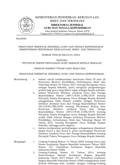 KEMENTERIAN PENDIDIKAN, KEBUDAYAAN, RISET, DAN TEKNOLOGI