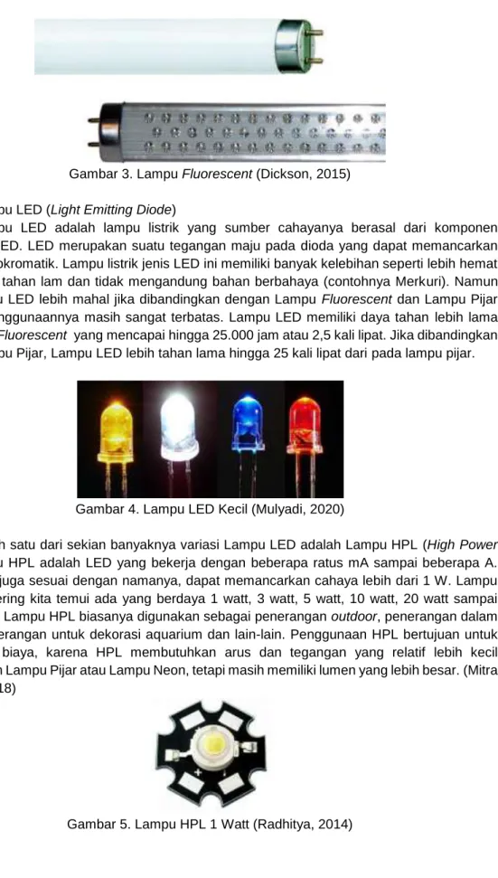 Gambar 4. Lampu LED Kecil (Mulyadi, 2020) 