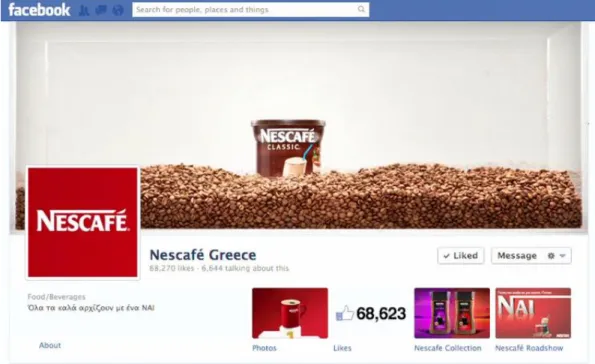 Gambar 2.8.  Facebook Fanpage Nesface yang merupakan contoh dari owned media 