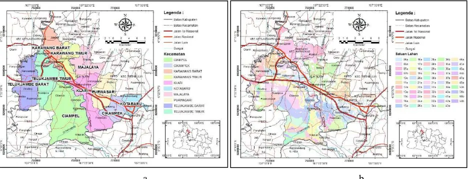 Gambar 1. Wilayah penelitian 10 kecamatan pinggir jalan tol dan jalan nasional di Kab