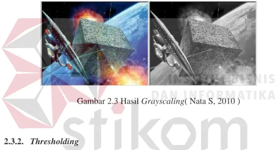 Gambar 2.3 Hasil Grayscaling( Nata S, 2010 ) 