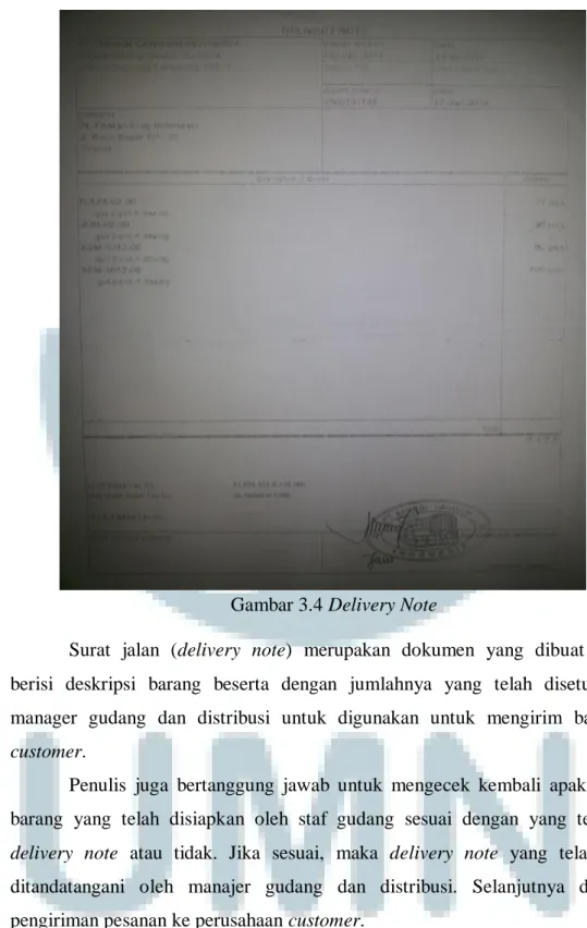 Gambar 3.4 Delivery Note 