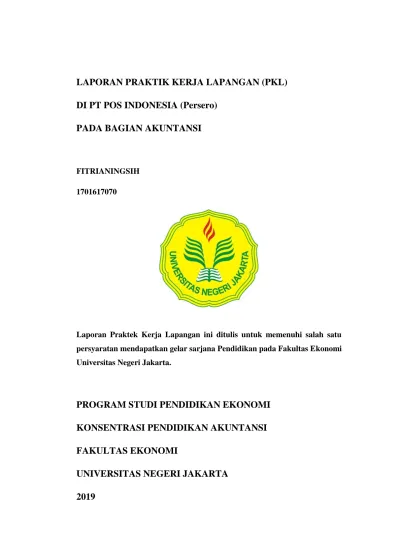 Saran - KESIMPULAN DAN SARAN - LAPORAN PRAKTIK KERJA LAPANGAN (PKL)