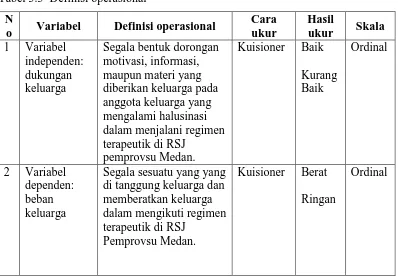 Tabel 3.3  Definisi operasional 