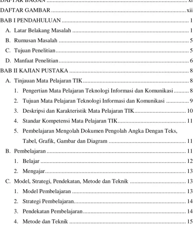Tabel, Grafik, Gambar dan Diagram ................................................... 11 