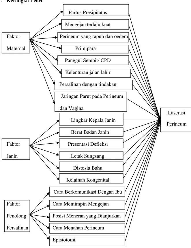 Gambar 2.1 Bagan Kerangka Teori Penelitian Modifikasi (JNPK-KR, 2008 ;  Manuaba, 1998 ; Mochtar, 1998 ; Wiknjosastro, 2007 ; 