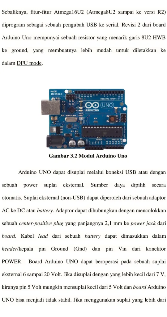 Gambar 3.2 Modul Arduino Uno 