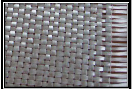 Gambar 2.7 Serat Kaca Bentuk Anyaman (Lee SI, Kim CW, Kim YS. Effect of chopped glass fiber on the strength of heat-cured PMMA resin