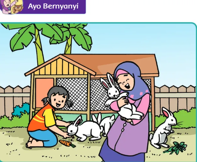 Gambar 1.4 Bermain dengan kelinci
