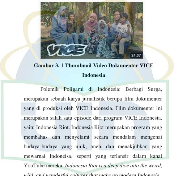 Gambar 3. 1 Thumbnail Video Dokumenter VICE  Indonesia 