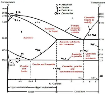 Gambar 2. Fe-C phase diagram 