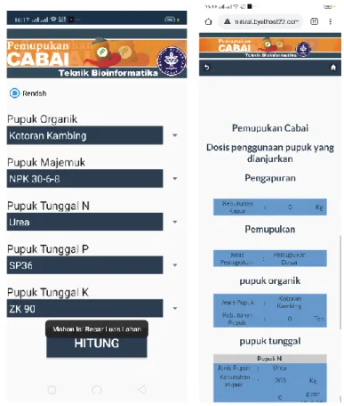 Gambar 14  Hasil pengujian error-trapping pada aplikasi 