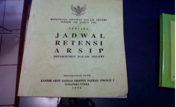Gambar 7.  Jadwal Retensi Arsip yang digunakan oleh BPAD Provinsi Sumatera Utara 