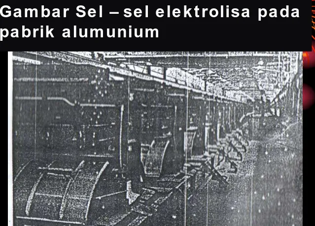 Gambar Sel – sel elektrolisa padapabrik alumunium