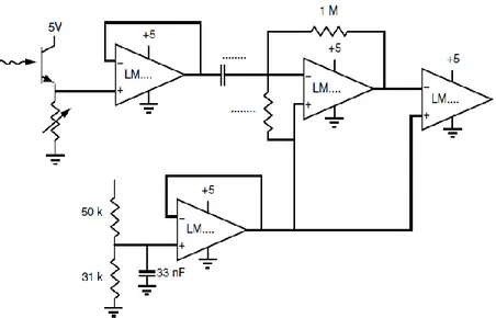 Gambar 8.  Rangkaian pengkondisi foto transistor 