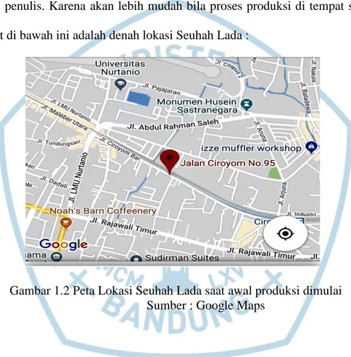 Gambar 1.2 Peta Lokasi Seuhah Lada saat awal produksi dimulai  Sumber : Google Maps 