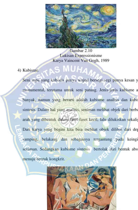 Gambar 2.10  Lukisan Expressionisme  Karya Vaincent Van Gogh, 1989 4) Kubisme. 