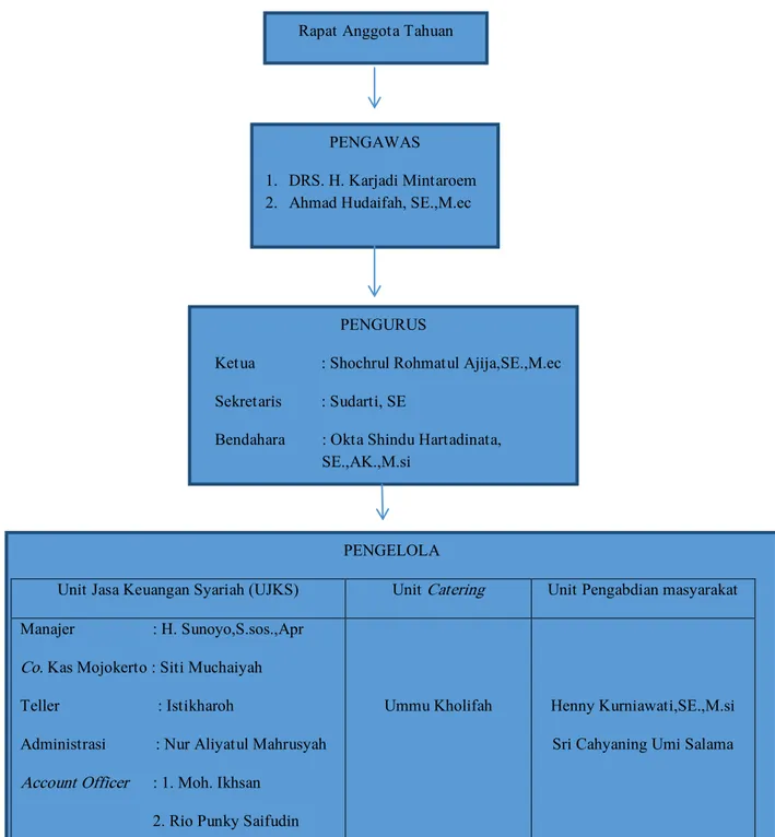 Gambar 1. Struktur Organisasi dan Personalia BMT MUDA Tahun 2013 