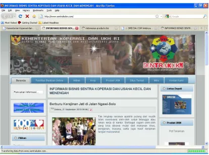 Gambar 1 Situs Sentra kukm.com 