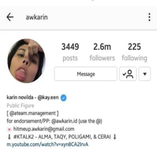 Gambar I.6: Akun Instagram Awkarin