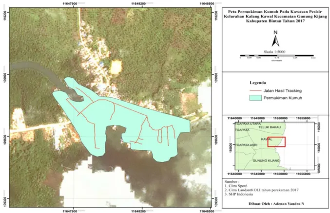 Gambar 3. Hasil Layout Peta Permukiman Kumuh Pada Kawasan Pesisir Tahun 2014 