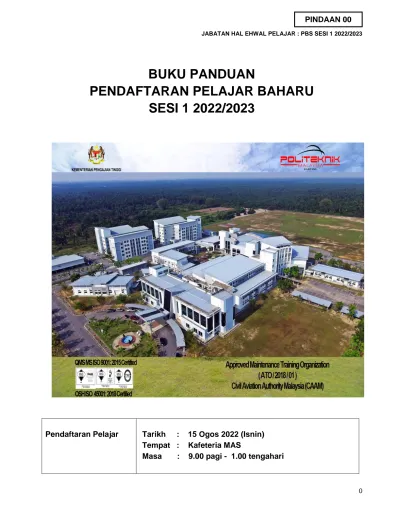 BUKU PANDUAN PENDAFTARAN PELAJAR BAHARU SESI /2023