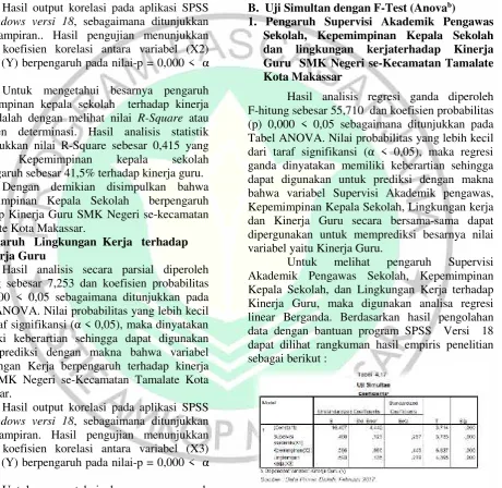 Tabel ANOVA. Nilai probabilitas yang lebih kecil