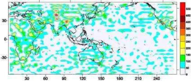 Figure 7.  Velocity (ms-1) distribution of geostropic wind on June 02, 2001 