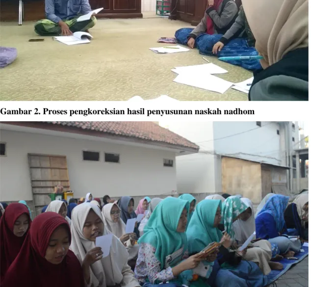 Gambar 3. Demonstrasi nadhom furudhul ainiyah berbahasa indonesia di wilayah  Al-Hasyimiyah 