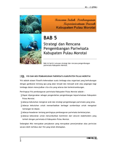 BAB 5. Strategi Dan Rencana Pengembangan Pariwisata Kabupaten Pulau ...