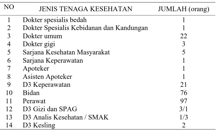 Tabel 4.2: Jenis, Jenjang   Pendidikan dan Jumlah Tenaga Kesehatan di        Kabupaten   Asmat Tahun 2008 
