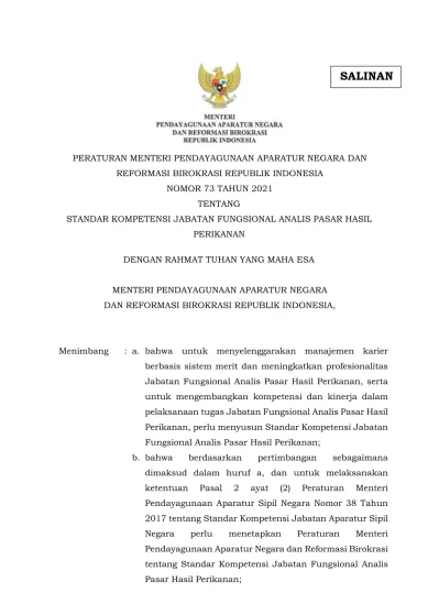 Jabatan Fungsional Pasar Hasil Perikanan Ahli Pertama I Ikhtisar Jabatan