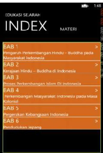 Gambar 2. Tampilan Halaman Utama  halaman index materi 