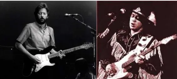 Gambar 2.6: (a) Eric Clapton dan (b) Stevie Ray Vaughan 