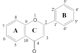 Gambar 2. Struktur umum flavonoid [20] 