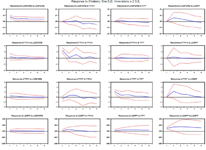 Gambar 1. Grafik Impulse Response Function