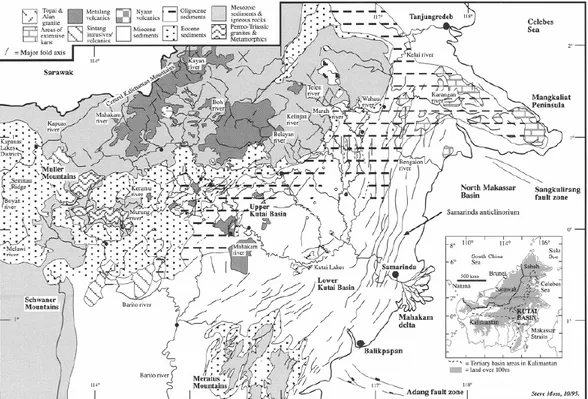 Gambar 3.1 Peta geologi Cekungan Kutai, Kalimantan Timur [41] 
