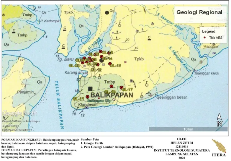 Gambar 3.2 Peta geologi lembar Balikpapan, Kalimantan [40]