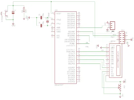 Gambar 3.3. Rangkaian dengan Mikrokontrolller AVR ATMega 8535 