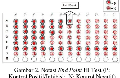 Gambar 2. Notasi End Point HI Test (P: 
