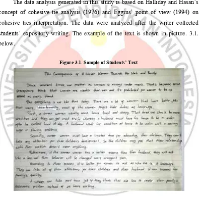 Figure 3.1. Sample of Students’ Text 