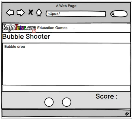 Gambar 3.10 Mockup Bubble Shooter 