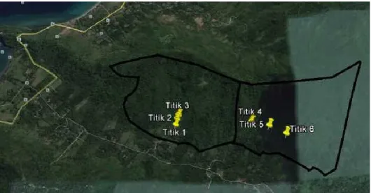 Gambar 1. Peta Kawasan Dusun Malimbu dan Dusun Badung Resort Malimbu KPHL Rinjani  Barat 