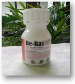 Gambar 11. Formulasi biopestisida Be-Bas dalam bentuk  powder  yang dikemas di dalam  botol
