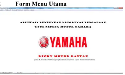 Gambar 2 Form Menu Utama 