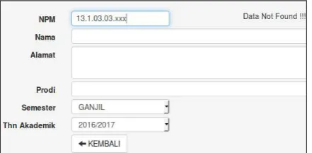 Gambar 5. Pengiriman username dan password yang 