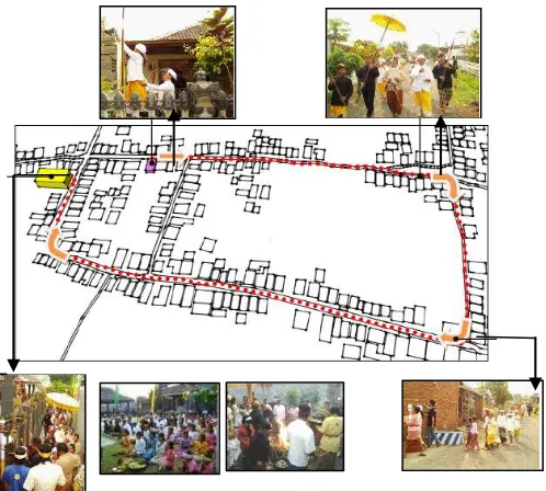 Gambar 3. Lokalitas ruang Hunian masyarakat Hindu Dusun Sawun 